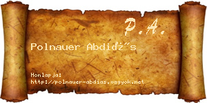 Polnauer Abdiás névjegykártya